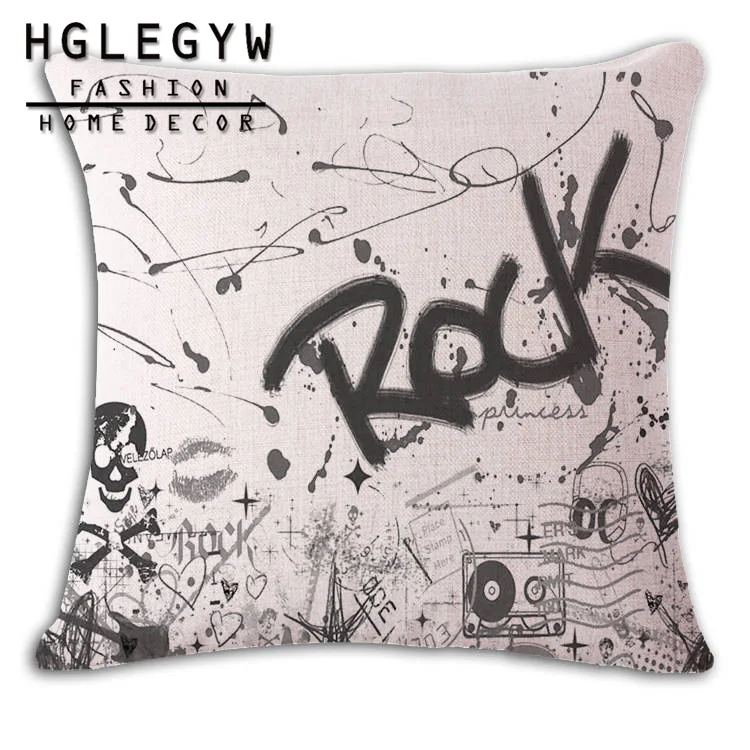 18 ''чехол для подушки из хлопка и льна с буквенным принтом чехол