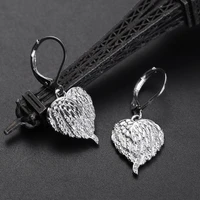 romantic heart drop earrings charm angel wings unusual s925 jewelry for women wedding engagement fashion couple new year gift