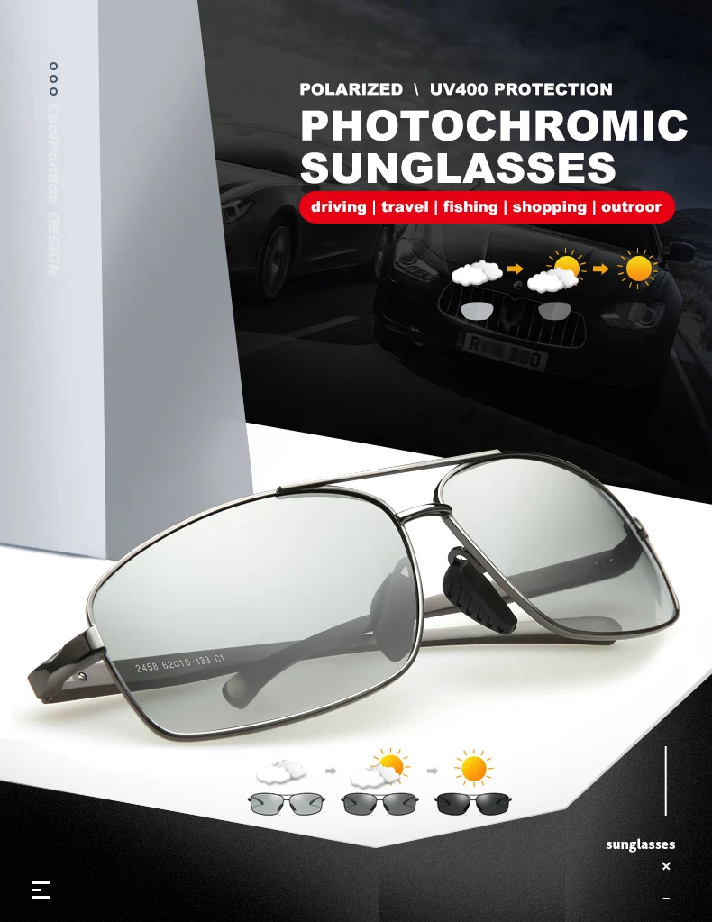 

2021NEW Top Photochromic Sunglasses Men Women Polarized Chameleon Glasses Driving Goggles Anti-glare Sun Glasses zonnebril heren