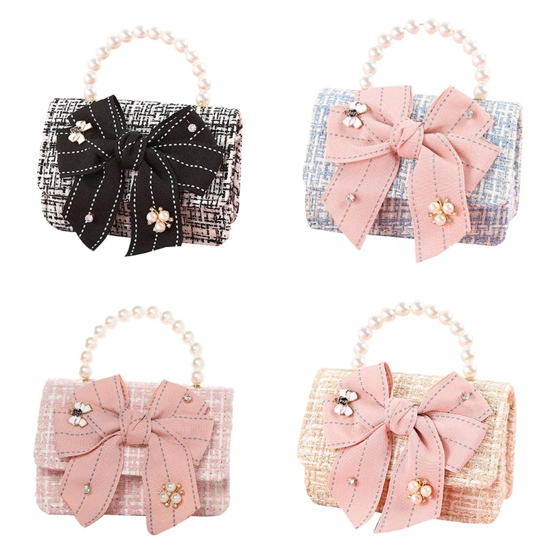 

Korean Kids Purses and Handbags Mini Crossbody Cute Girls Faux Pearl Hand Bags G5AE