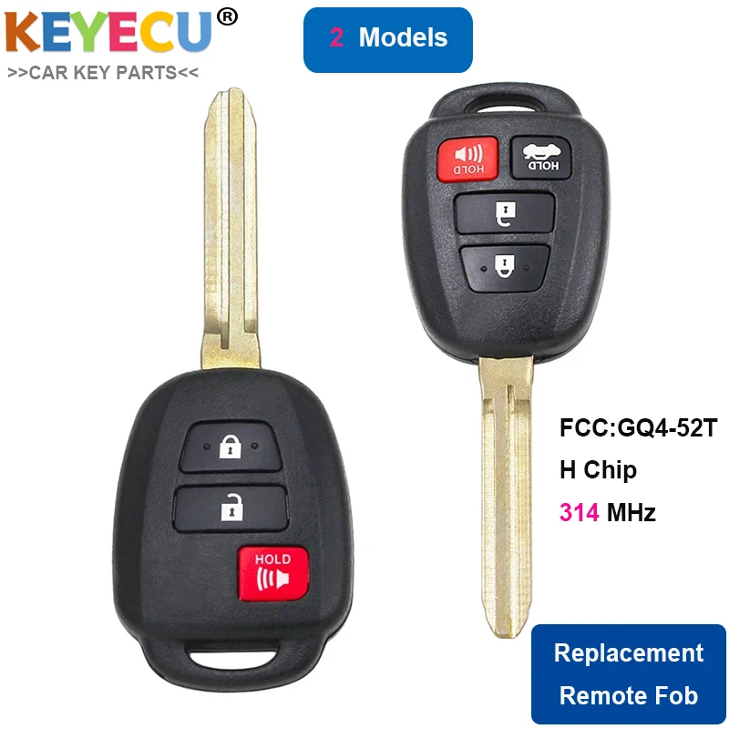 KEYECU дистанционное управление Автомобильный ключ для Toyota RAV4 Highlander 2014 2015 2016 2017 Fob 3 4