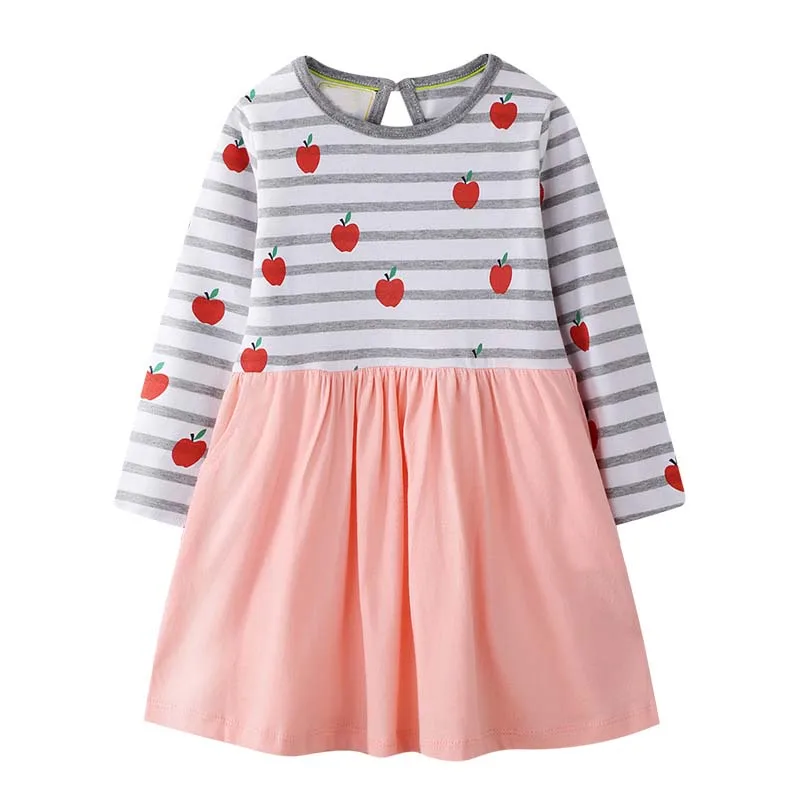 7054 same picture Little maven 2-7Years Осень Новые Желтые Платья Для Девочек Детей Малышей Новорожденных Девочек Платья Дети Дети Топы Тис Платье - Цвет: 7054 same picture