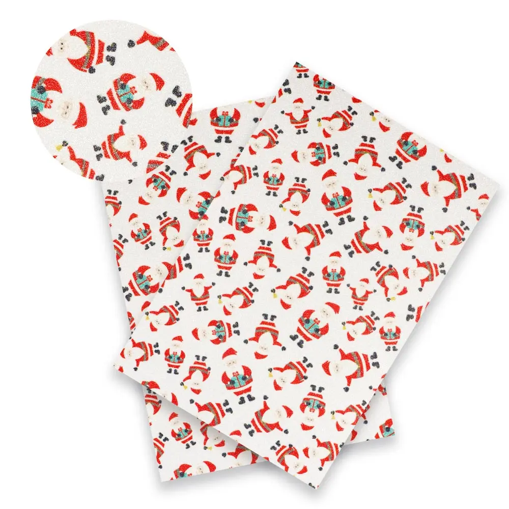 IBOWS 22*30 см Санта узорчатой ткани отлично лук блеск-Волоконный текстильный лист