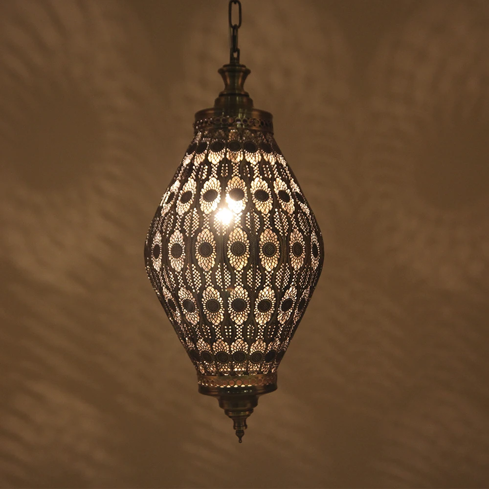 

Artpad Retro Cast Iron Pendant Lamp Southeast Asia Exotic Hollow Chain Hanging Pendant Lighting for Store Bar Restaurant