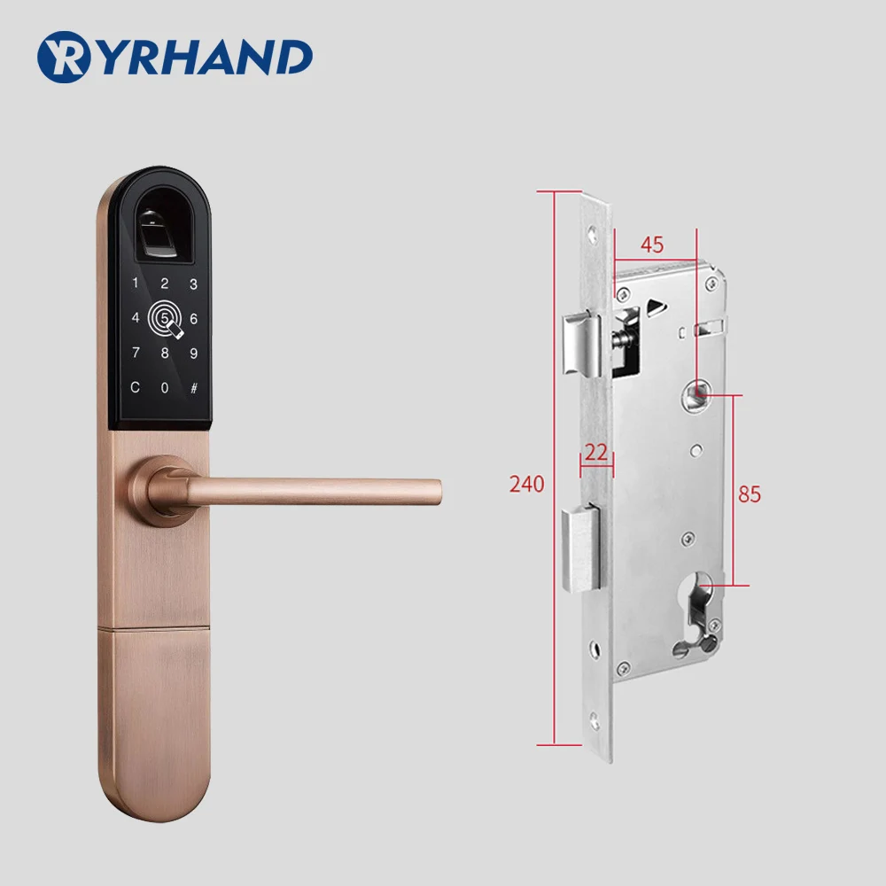 4585 swing Европейский Bluetooth WiFi биометрический дверной замок отпечатков пальцев для алюминиевых раздвижных или распашных дверей с 3585 врезом для наружного - Цвет: 4585 swing