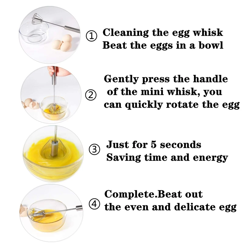 Полуавтоматический взбиватель яиц венчик для из нержавеющей стали 304 ручной