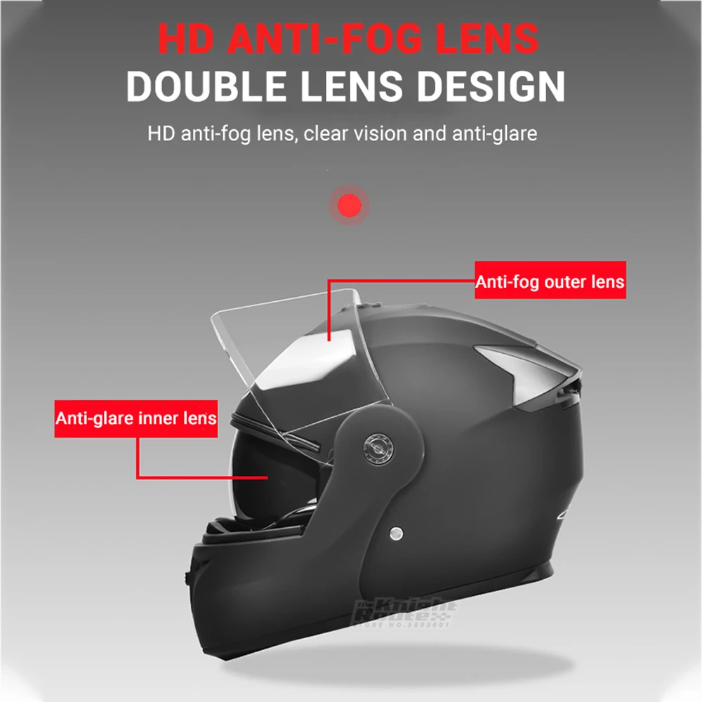 

Red Motorcycle Helmet Motorbike Biker Modular Dual Lens Scooter Full Face Flip Helmets Riding Moto Crash Helmet For Seasons