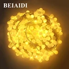 Сказочная светодиодная гирлянда BEIAIDI в виде вишневого шара, уличный шнурок со звездным шаром для Рождества, свадьбы, вечеринки, внутреннего дворика, 10 м, 20 м, 30 м, 50 м
