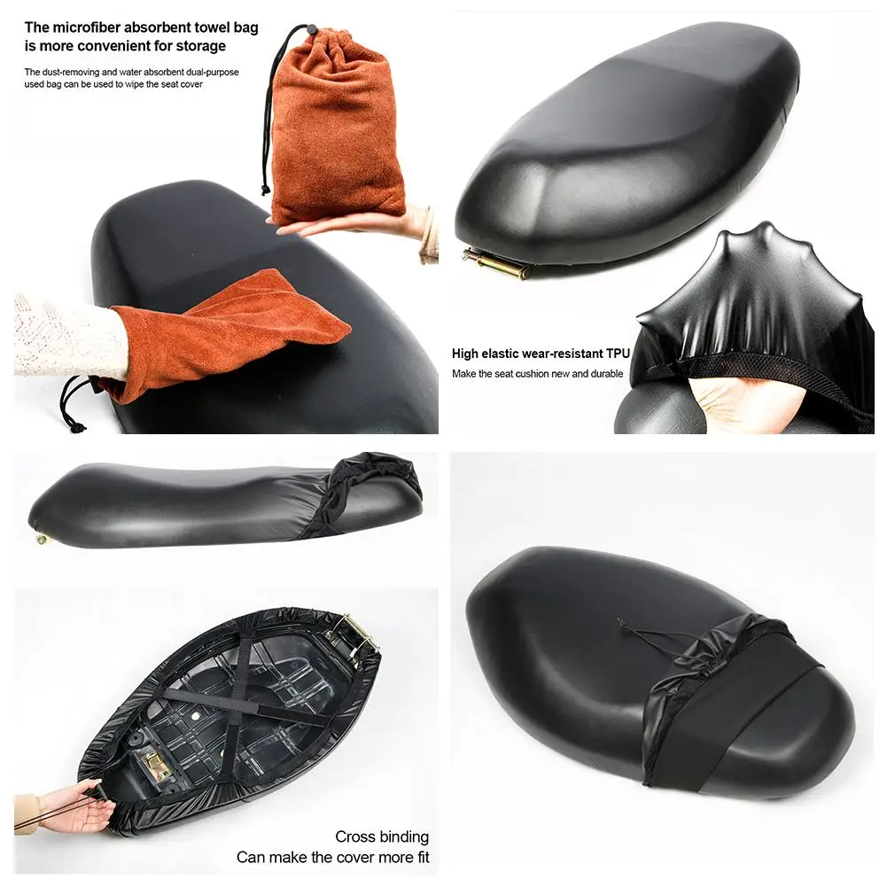 

Universal Motorcycle Seat Cover Waterproof Dustproof Rainproof Sunscreen Motorbike Scooter Cushion Seat Cover Protector Cover