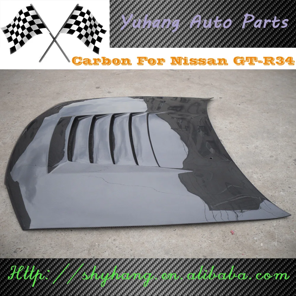 Крышка из углеродного волокна для 1999 2002 Skyline R34 GTR NI|bonnet style|bonnet hoodbonnet carbon fiber |