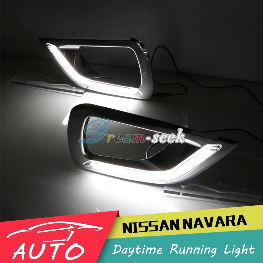 DRL For Nissan Navara NP300 2015 2016 LED Car Daytime Running Light Relay Waterproof Driving Fog Day Lamp Daylight |