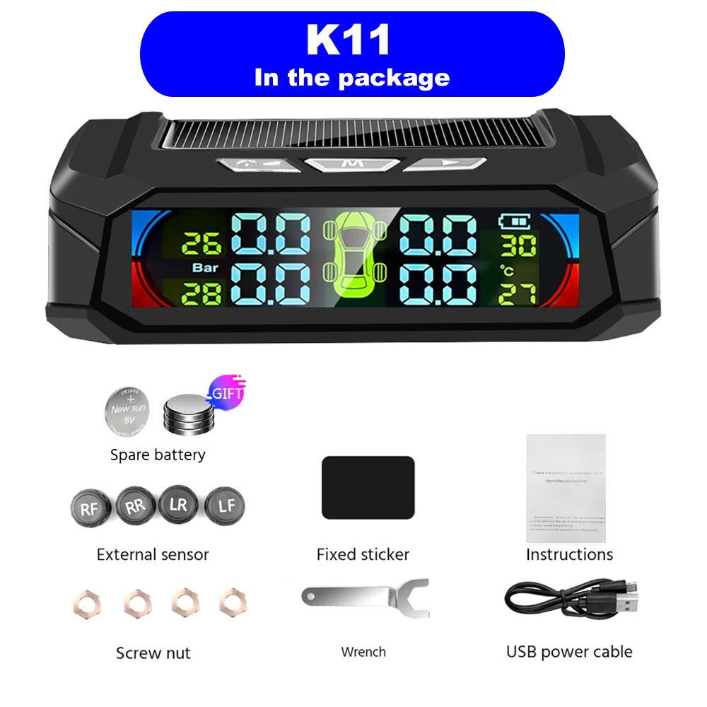 Kebidumei Цвет Экран Новый Солнечный Мощность TMPS автомобильная система контроля