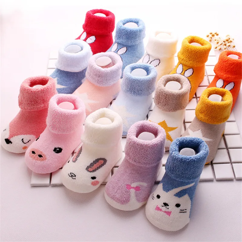 

5 Pair Baby Socks Girl Spring Autumn Terry Socks Warm Toddler Boy/girls Floor Socks Infant Clothing Accessories 0-3T Newborn