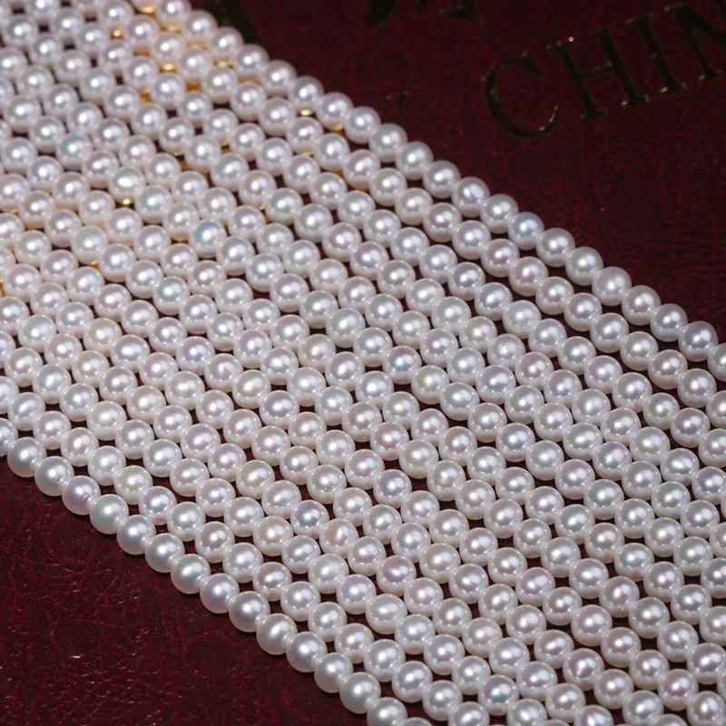

Freshwater Pearl necklace Round shape with Size 3-4mm perfect luster for Jewelry DIY loose pearl strands