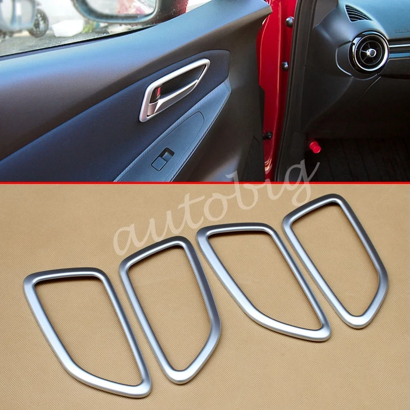 

Matte Chrome Door Handle Cover FOR Mazda2 Demio 2015-2019 DJ DL Mazda 2 Interior Inside Pearl Trims Styling Molding