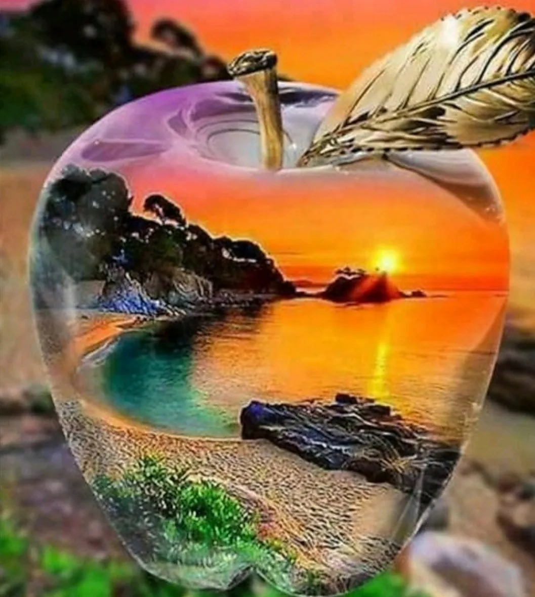 

Div 5D Sunset Glass Apple Sea Beach Mountain Rock Full Diamond Painting cross stitch kits art Scenic 3D paint by diamonds