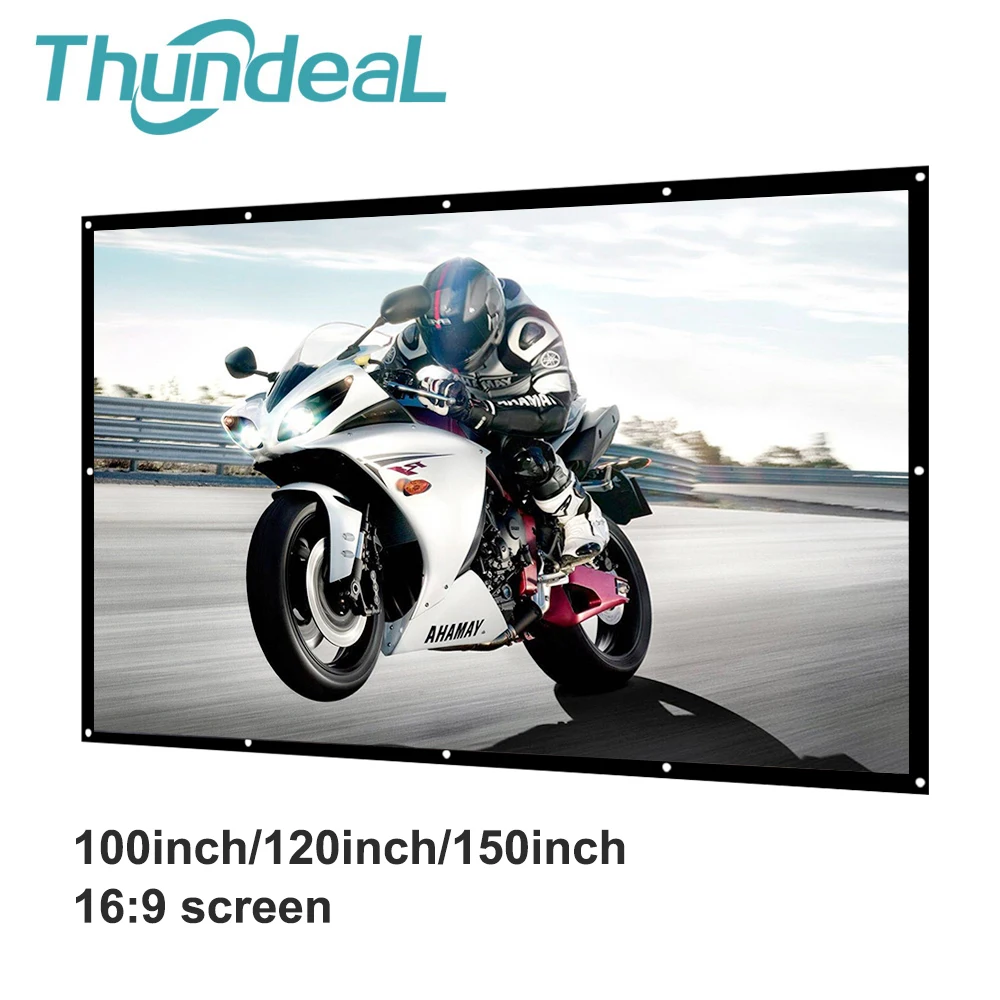 Экран для проектора ThundeaL 100/120/150 дюймов, Холщовый, анти-складной, белый - изображение