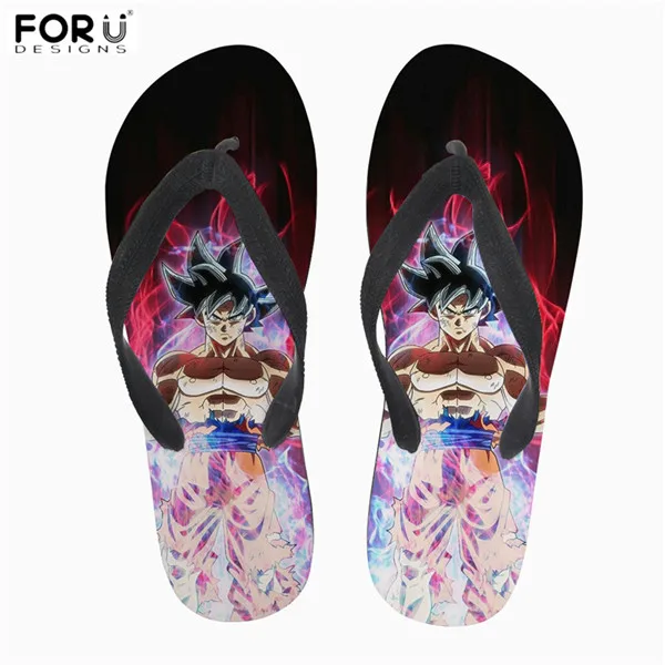 FORUDESIGNS/мягкие резиновые шлёпанцы; принт с драконами; стиль аниме; мужские Летние вьетнамки; Легкие пляжные водонепроницаемые сандалии для мужчин - Цвет: HMA157AB