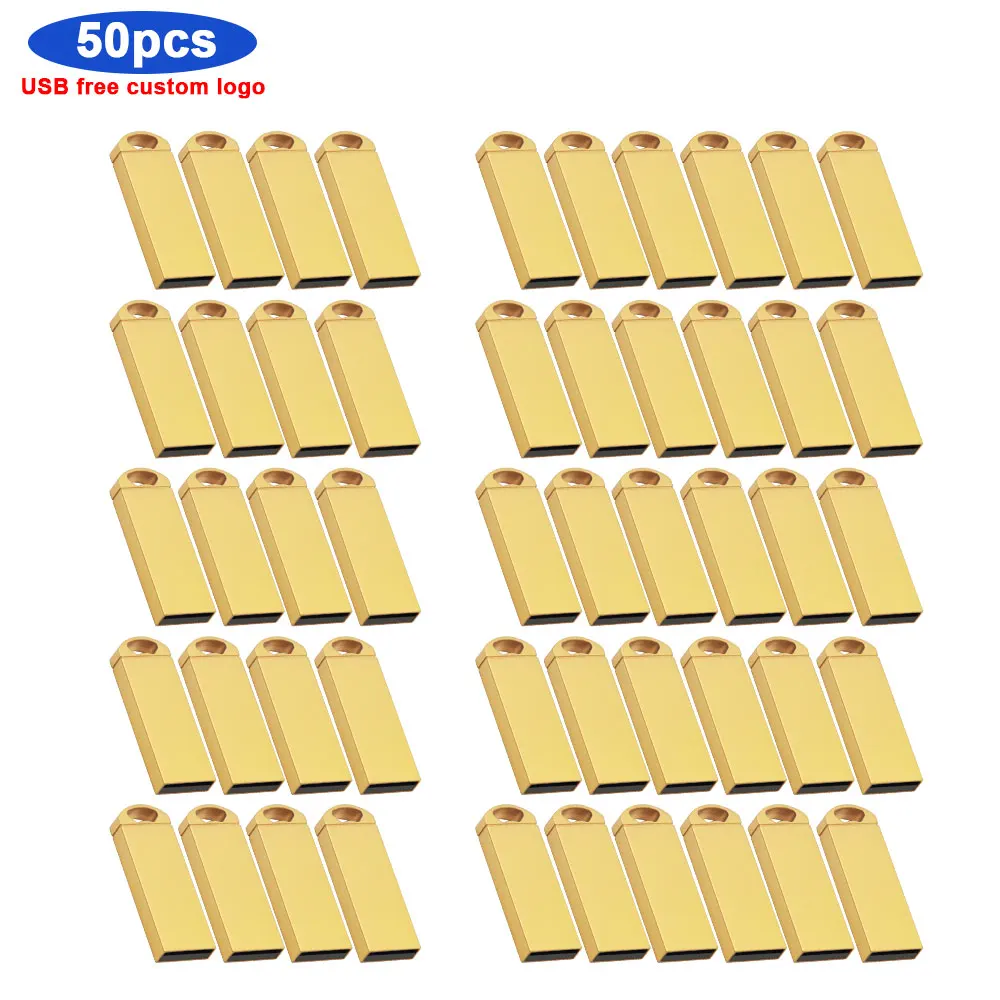 

Metal mini 50pcs free logo USB Flash Drive Pen Drive 128GB 64GB 32GB 16GB 8GB 4GB Pendrive Micro USB 2.0 Stick Memory Disk gift