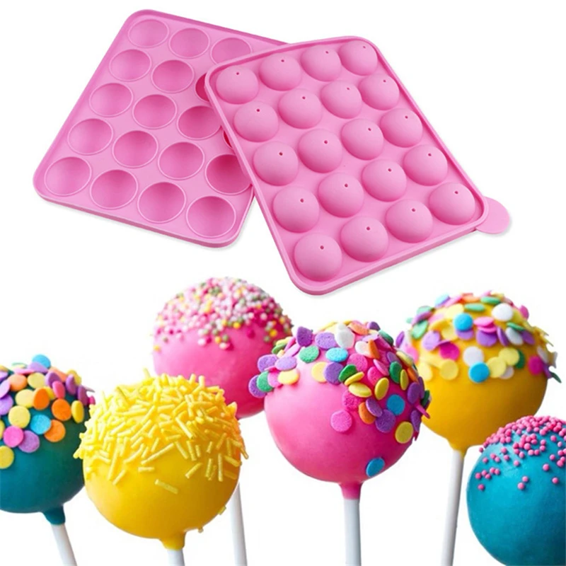 

20-hole Lollipop Silicone Mold DIY Confectionery Chocolate Baking Mould Fondant Cake Decorating Tools Kitchen Accessories