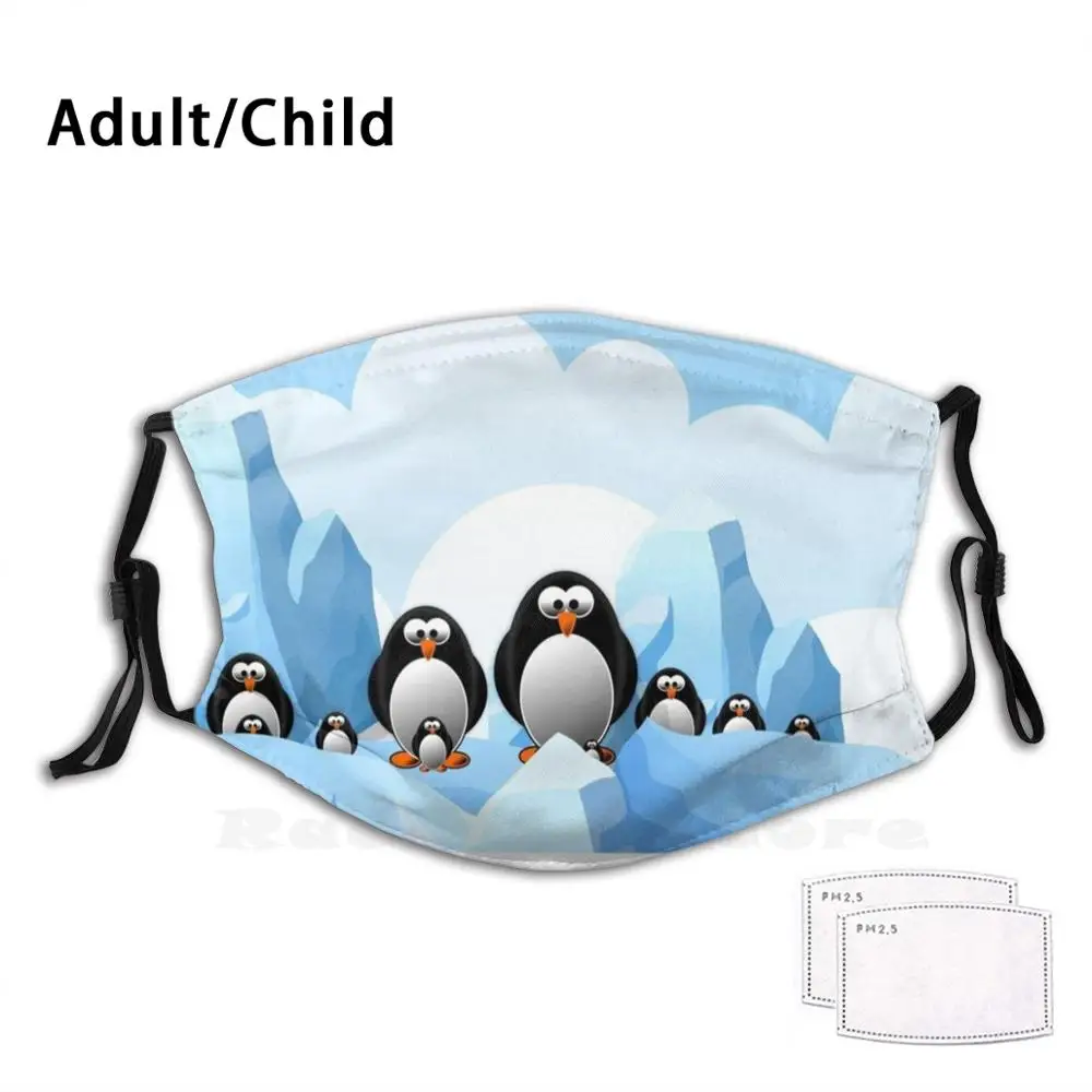 

Baby Emperor Penguin Chicks Adult Kids Anti Dust Filter Diy Mask Penguin Penguin Chicks Chick Penguin Pattern Minimal Animal