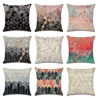 simply geometric marbling cushion cover retro color cube pillow case home decor sofa pillow cover triangle pattern pillowcase