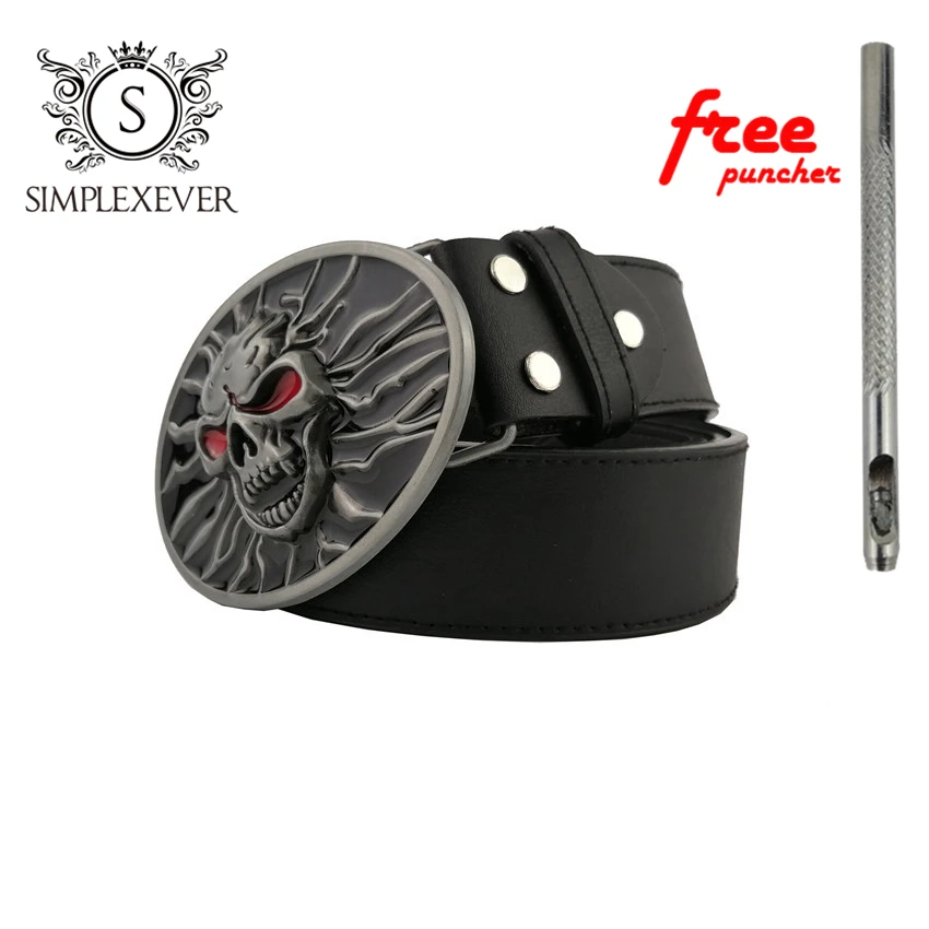 

Skull Head Belt Buckle Oval Silver Western Cowboy Belt Buckles for Men and Women Gift for Man Boy Friend Father