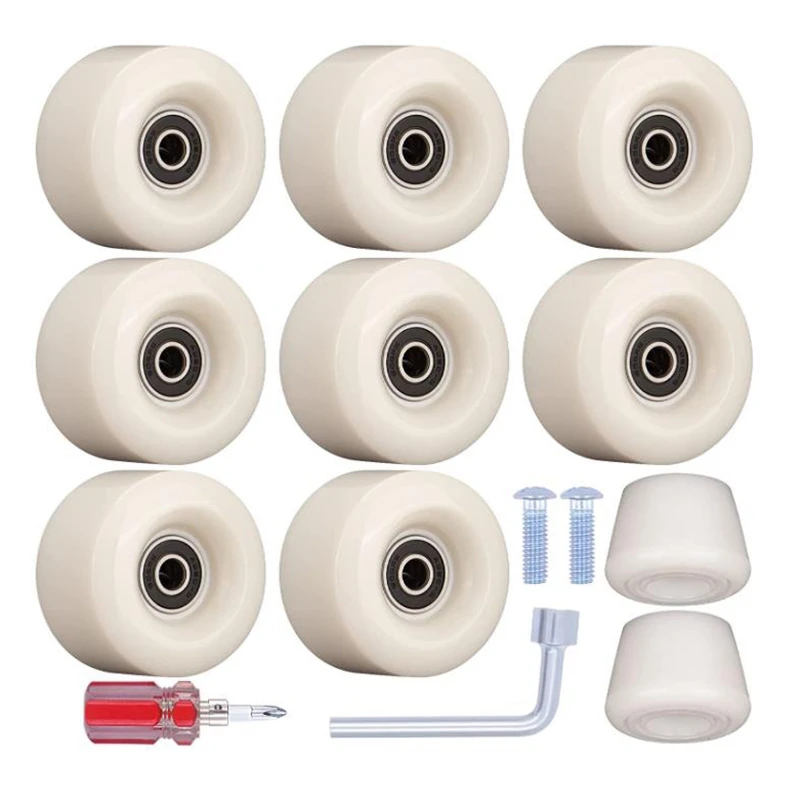 

8 шт. роликовый шкив 82A с монтажным подшипником и 2 штекерами, для наружного или внутреннего использования, двухрядные коньки, 58x32 мм