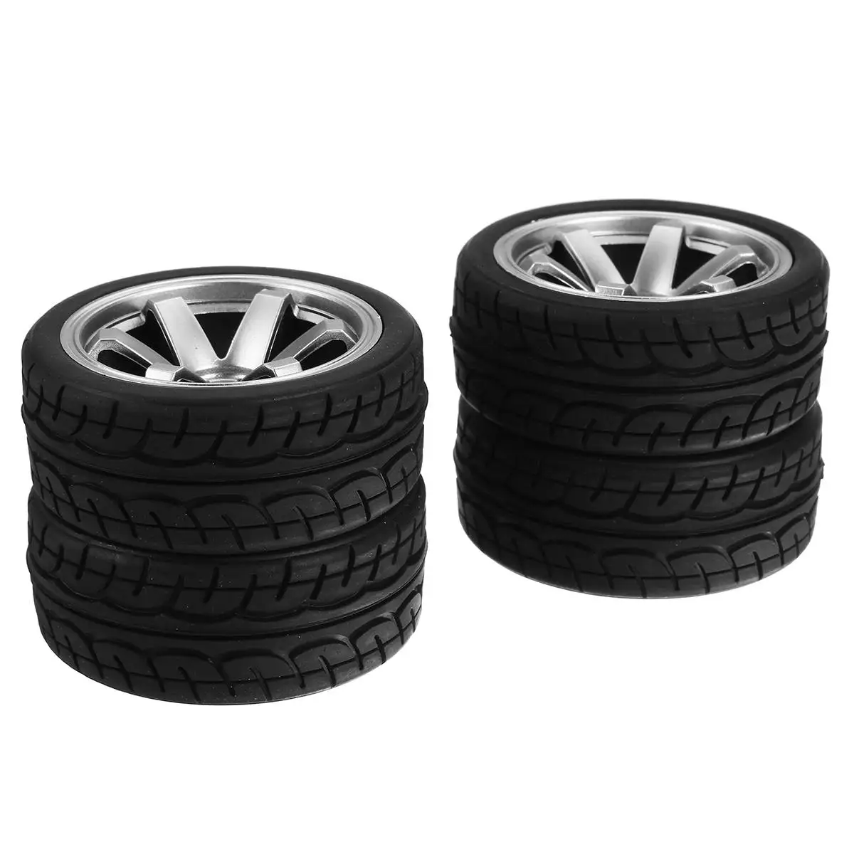 

4 Pcs RC Drift Tires Tyre Wheel High Quality Tyre Wheel Rim Big Truck Off-Road Car Tires Set For 1:10 On Road Racing Touring Car