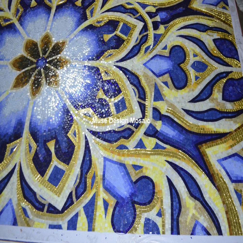 Медальон на заказ Мерцающая стеклянная мозаичная плитка роспись для стен