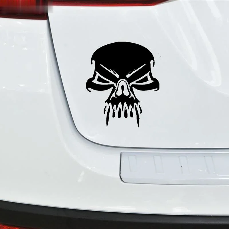 

Car Sticker Skull Motorcycle Auto Decal Vinyl Reflective Black White Door Rear Windshield Tuning Car-Styling KK 17.5*15cm