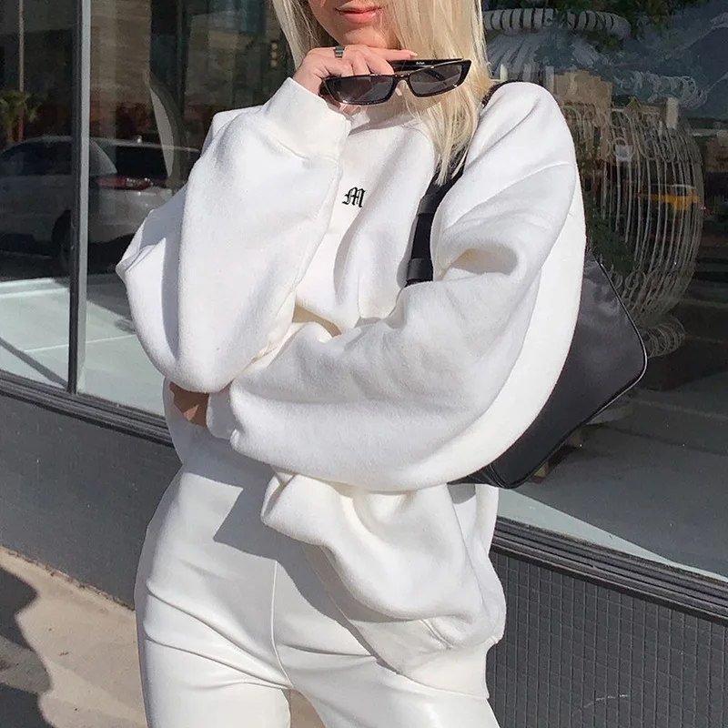 

Women Sweatshirt Spring and Autumn New Women Clothing Letter Embroidery Loose Casual Round Neck Sweatshirt Women