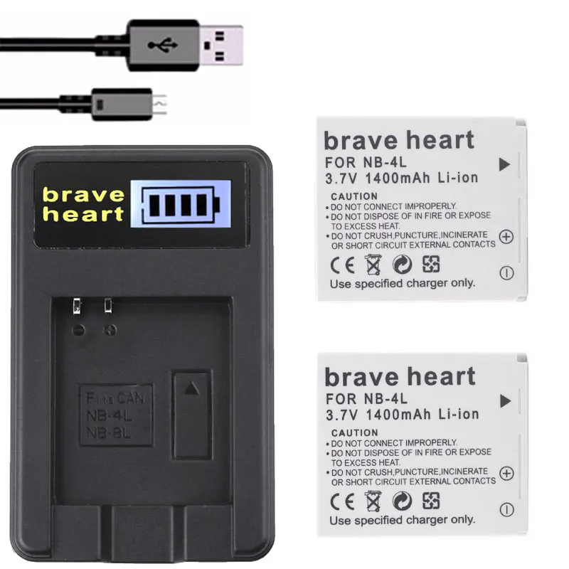 2 шт. NB 4L NB4L Батарея + ЖК дисплей USB Зарядное устройство для Canon IXUS 50 55 60 65 80 75 100 I20 110 115