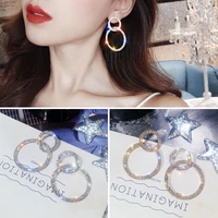 fashion gold hoop earrings set women pearl hoop earrings oversize metal circle punk earring 2021 female fashion jewelry