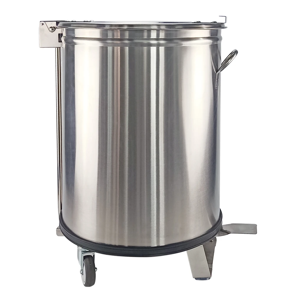 100л Коммерческая педаль мусорное ведро большой емкости из нержавеющей стали для