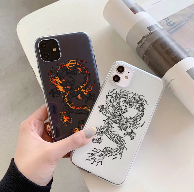 Чехол с черным драконом для Huawei P40 P30 P20 Honor 9X 9A 8X 20 Pro 10i 20i 10X 10 Lite E P Smart 2021 2020 Y6 Y7 Y9