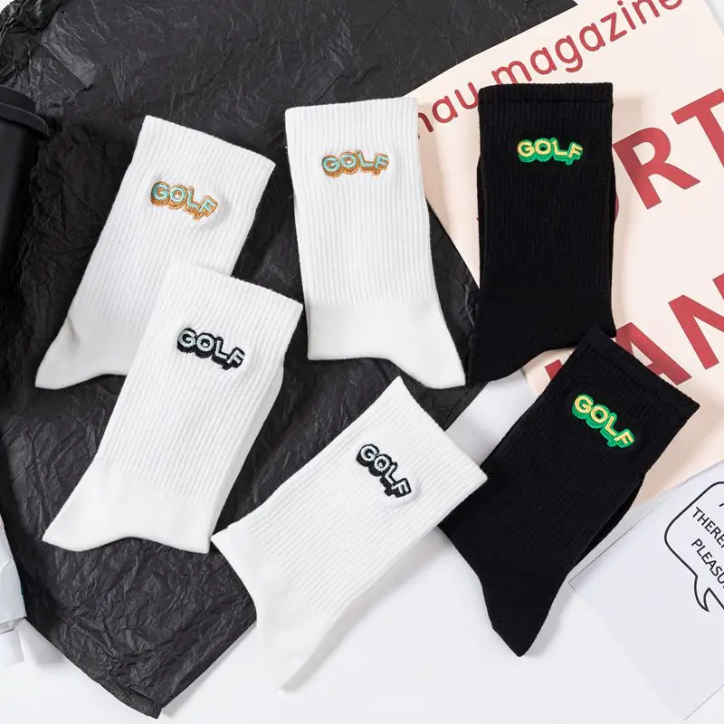 Носки мужские с надписью Golf хлопковые короткие носки в стиле унисекс модные