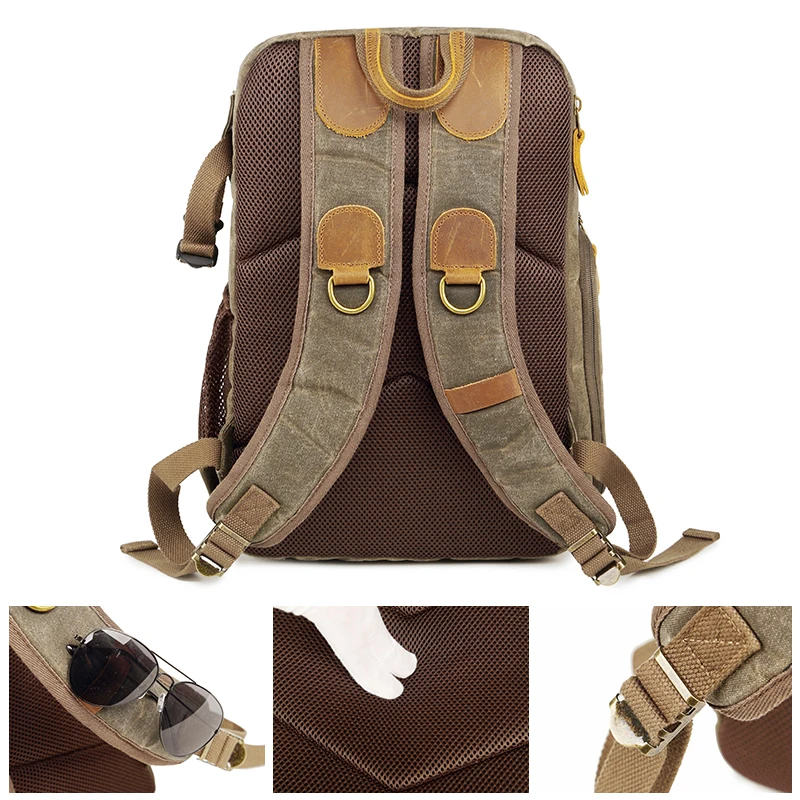 large capacity front open waterproof slr camera canvas rucksack travel bag dslr backpack camera bag free global shipping