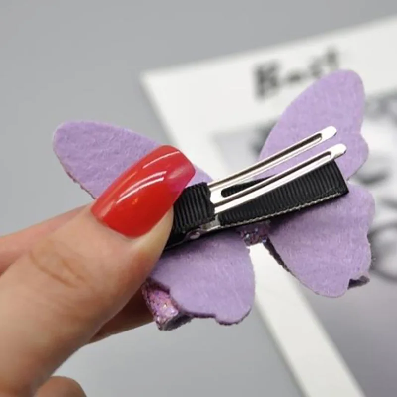 Пастельные блестки бабочка банты для волос девочек крокодил клип модные