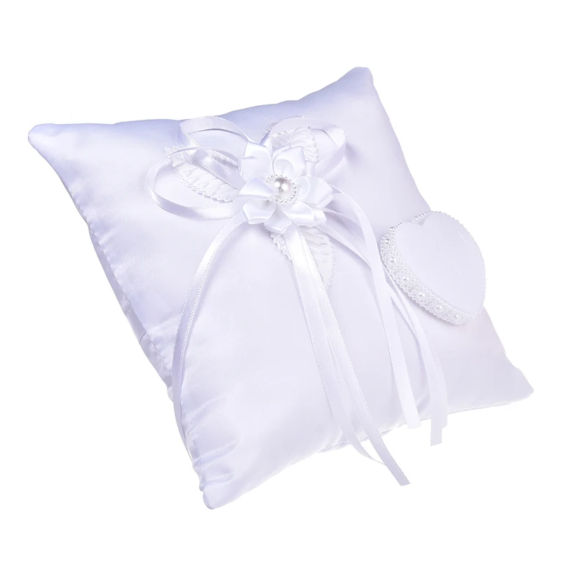 

Wedding Ring Pillow Knotbow Pillow Square Shape Circle Box Rings Holder MDJ998