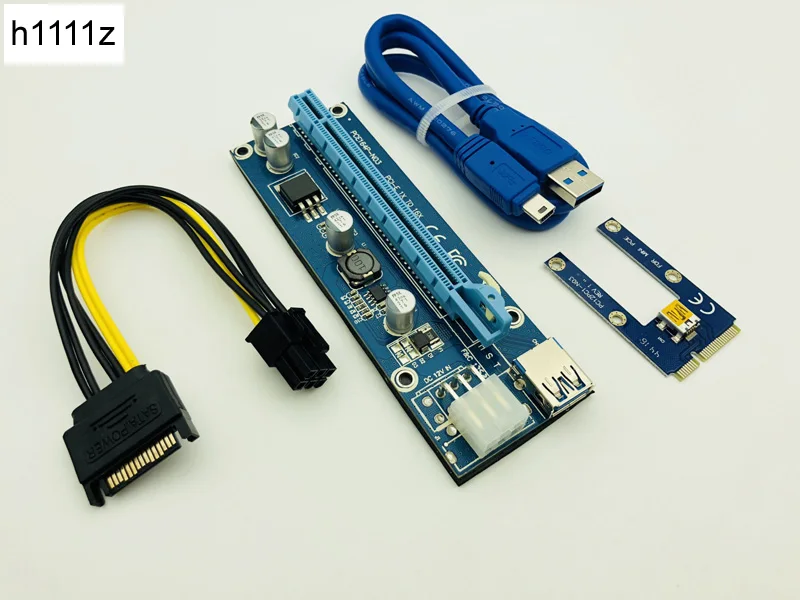 

60cm USB 3.0 Mini PCI-E to PCIe Riser PCI Express 16x Extender Raiser Riser Card Adapter SATA to 6Pin Power Cable for BTC Mining