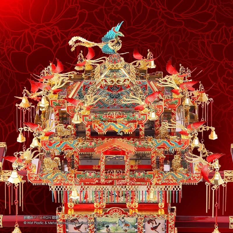 Piececool-rompecabezas de Metal 3D para adultos y ni&ntilde;os, puzle de silla de Sed&aacute;n nupcial, vestido de boda, Le&oacute;n de baile, rompecabezas Manual, regalos de boda-3