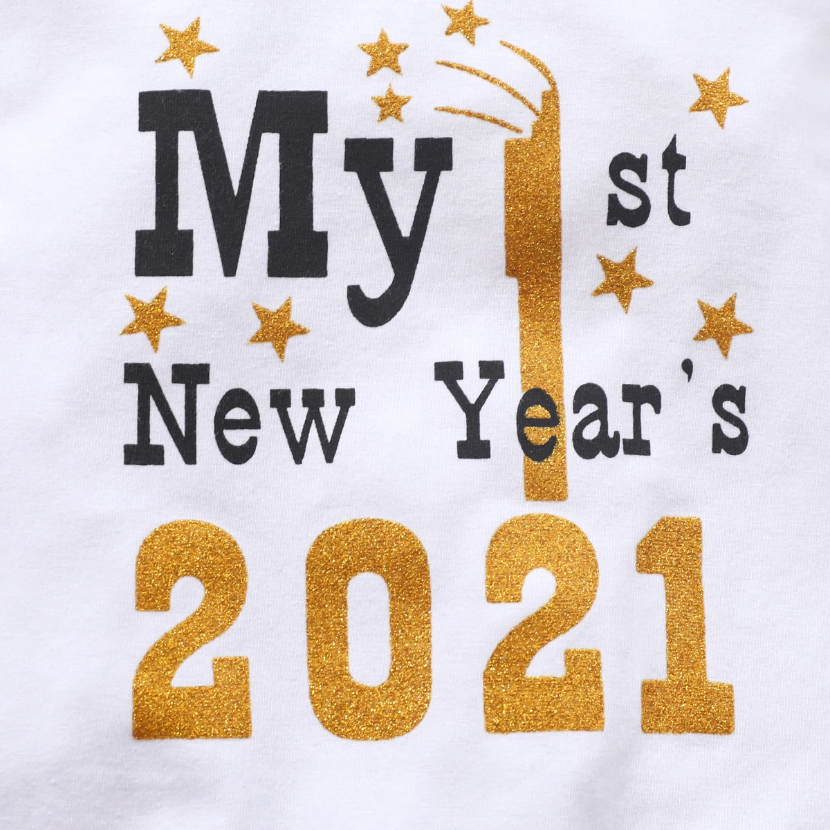

Newborn Baby Boys Girls New Year Clothes Infant Letter Pattern Long Sleeve Round Neck Jumpsuit Playsuit+Headband Casual Outfits