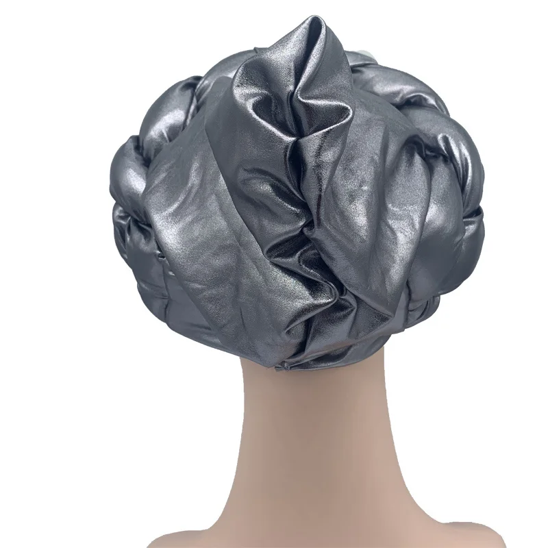 

2021 Al-Made African Car Yellow Heading Newest Muslim Tulband Caps for Women Gender Female Head of Wraps Motorcap Nigerian Gel