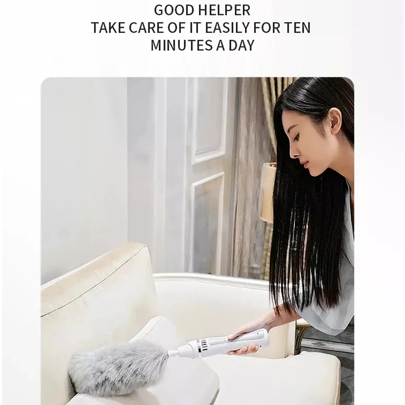 

New Electric Spin Duster Feather Duster Brush Adjustable Dust Cleaner Cleaning Brush Household Cleaning Tool Instant Duster