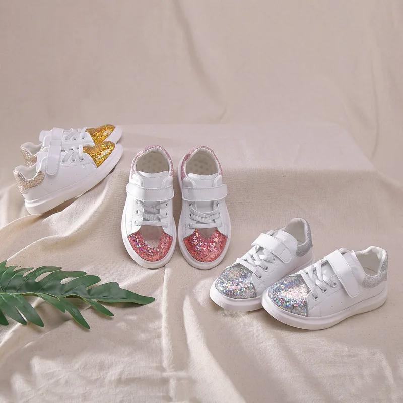 Детские спортивные кроссовки блестящие для девочек детские сетчатые