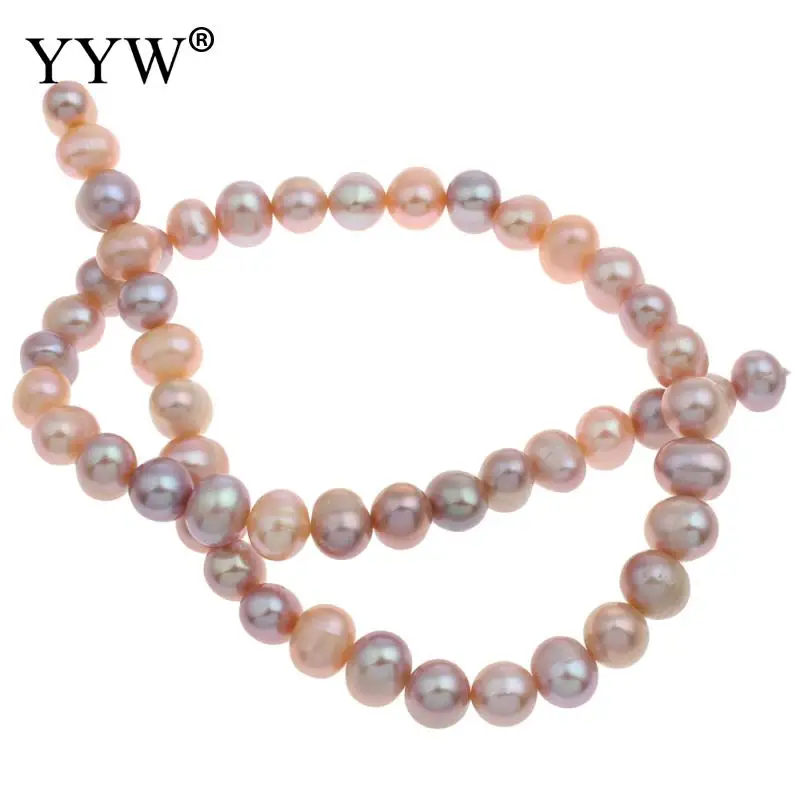 

8-9mm Natural Potato Freshwater Pearl Beads Pink Purple Mix Color Bulk Loose Pearls Bead For Jewelry Making Hole 0.8mm 15.5 Inch