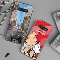 french cartoon the adventures of tintin phone case tempered glass for samsung s20 plus s7 s8 s9 s10 plus note 8 9 10 plus