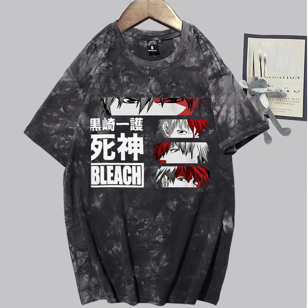 

Anime BLEACH Shirts Tie Dye Women Mens T Shirt Short Sleeve Summer Casual BLEACH Manga Men Tshirt Clothes Male