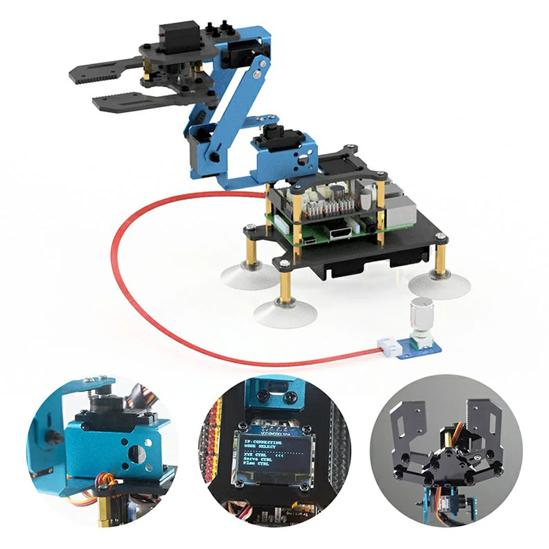 

New Aluminum Alloy Extensible Four-Legged Robotic Arm Robot For Raspberry Pi4/3 Model B+/B (No Development Board)